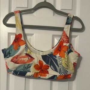 Floral Scoop Neck Bikini Top